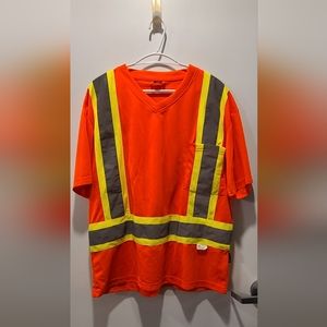 FORCEFIELD 3M Hi Vis V-Neck Short Pocket Safety Orange Tee